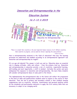 Innovation and Entrepreneurship in the Education System 16.2