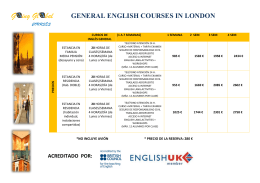 Cursos de Inglés General para adultos (18+) en LONDRES y C