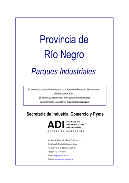 Provincia de Río Negro - viaje por inversiones