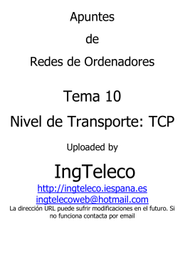 Tema 10: Nivel de Transporte - TCP - Ingteleco-Web