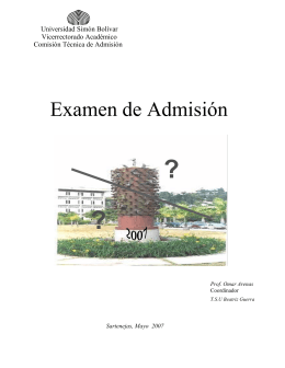 Examen de Admisión - Universidad Simón Bolívar