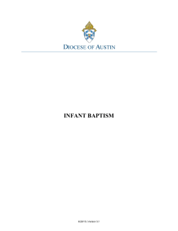 Pastoral Manual 5.0: Infant Baptism