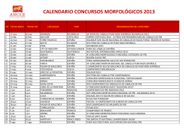 CALENDARIO CONCURSOS MORFOLÓGICOS 2013
