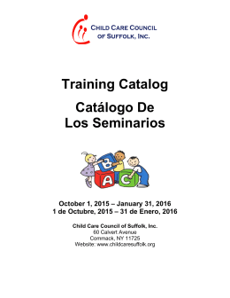 Training Catalog Catálogo De Los Seminarios