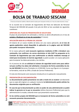 Informa Bolsa de Trabajo CS2 - FSP UGT Castilla
