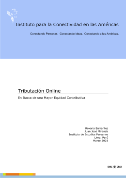 Tributación Online: Computerization of The Tax System