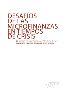 Desafíos De las microfinanzas en tiempos De crisis - Inicio