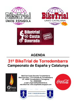 Agenda informativa 31º certamen BikeTrial de Torredembarra