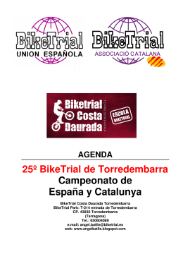 Agenda Actualizada 25º BikeTrial Torredembarra