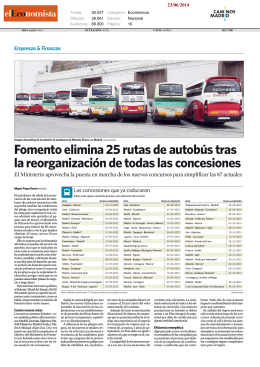 Fomento elimina 25 rutas de autobús tras la reorganización de
