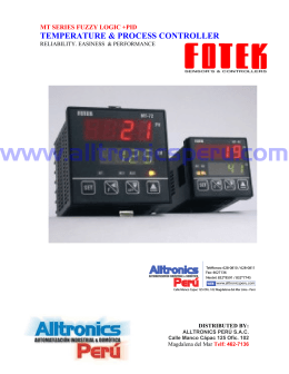 Controladores de Temperatura Fuzzy PID series MT