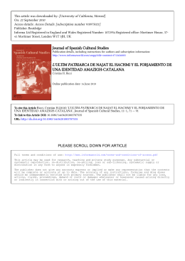 Journal of Spanish Cultural Studies L`ULTIM