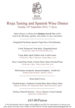 Rioja Tasting and Spanish Wine Dinner