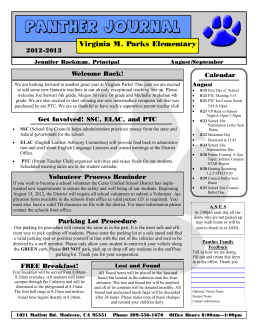 Panther Journal - Virginia Parks Elementary