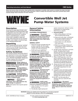 Convertible Well Jet Pump Water Systems
