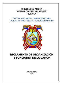 reglamento de organización y funciones de la uancv