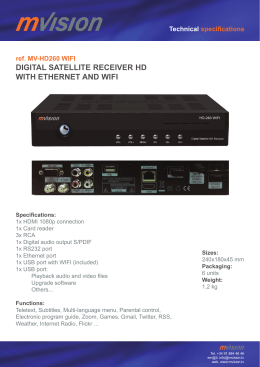 digital satellite receiver hd with ethernet and wifi