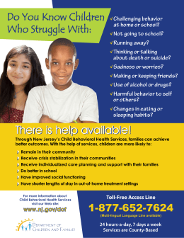 There is help available! - Rutgers University Behavioral Health Care