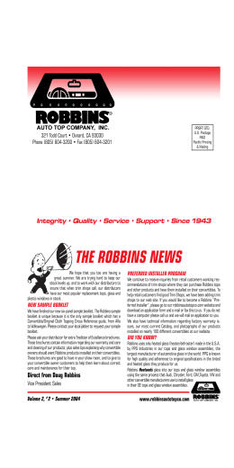 THE ROBBINS NEWS - Robbins Auto Tops