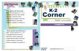 K-2 Weekly Newsletter