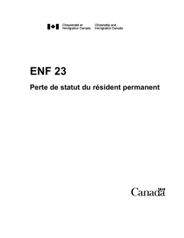 ENF 23 - Citoyenneté et Immigration Canada