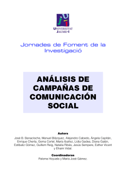 ANÁLISIS DE CAMPAÑAS DE COMUNICACIÓN SOCIAL