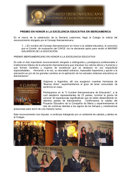 premio en honor a la excelencia educativa en iberoamerica
