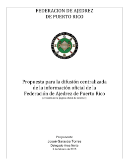 Propuesta Pagina Web FAPR - Federación de Ajedrez de Puerto Rico