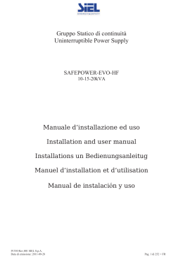 Gruppo Statico di continuità Uninterruptible Power Supply Manuale