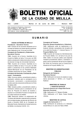 BOLETIN OFICIAL - Ciudad Autónoma de Melilla