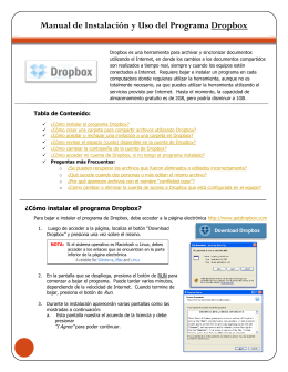 Manual de Instalación y Uso del Programa Dropbox