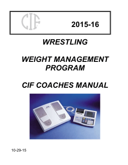 2015-16 WRESTLING WEIGHT MANAGEMENT PROGRAM CIF