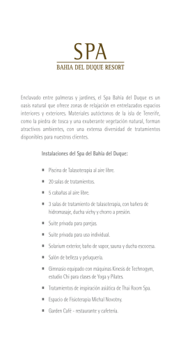 menu de tratamientos spa - Gran Hotel Bahía del Duque Resort