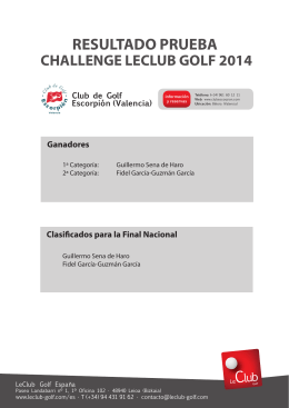 RESULTADO PRUEBA - Challenge LeClub Golf España 2014