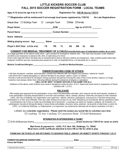 Fall 2015 Registration Form
