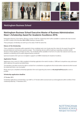 Nottingham Business School Executive Master of Business