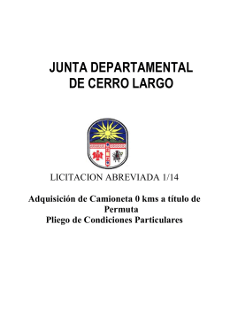 Licitacion Abreviada 001/14 - Junta Departamental de Cerro Largo