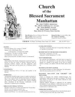 August 16th, 2015 - The Church of the Blessed Sacrament