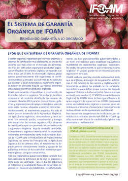 El Sistema de Garantía Orgánica de IFOAM