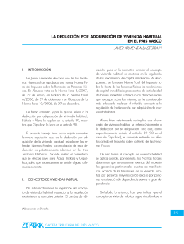La deducción por adquisición de vivienda habitual en el País Vasco