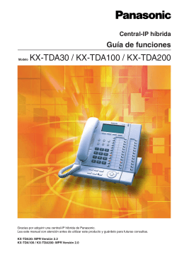 Modelo KX-TDA30 / KX-TDA100 / KX
