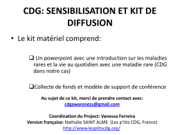 CDG: SENSIBILISATION ET KIT DE DIFFUSION