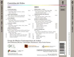 Caminhos de Orfeu CD I CD II
