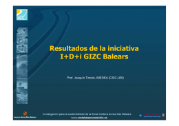 Resultados de la iniciativa I+D+i GIZC Balears
