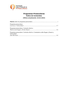 Programas Preescolares - Enciclopedia sobre el Desarrollo de la