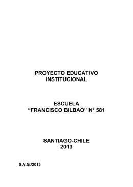 Proyecto Educativo - Escuela Particular Nº 581 Francisco Bilbao
