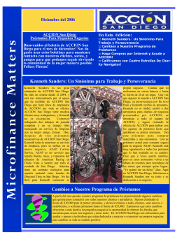 December 2006 Newsletter (Español)