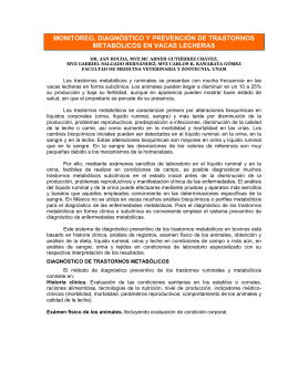 monitoreo, diagnóstico y prevención de trastornos - FMVZ-UNAM