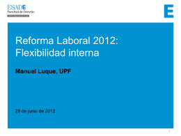 Reforma Laboral 2012: Flexibilidad Interna
