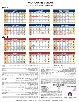 2015/16 Calendar